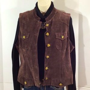 Peck & Peck brown suede vest 14